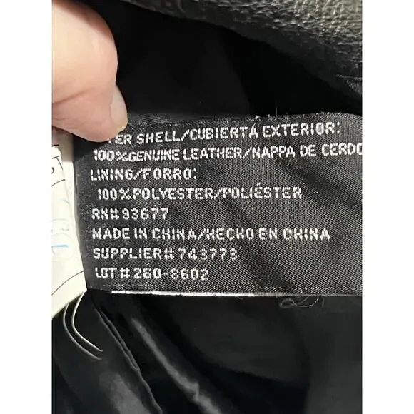 Worthington Women's 100% Genuine Leather Jacket Black Size M Blazer Mob Wife - Picture 13 of 16